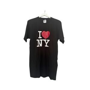 I Love NY New York Black Heart Short Sleeve Tee T-Shirt Size Large Unisex Adults